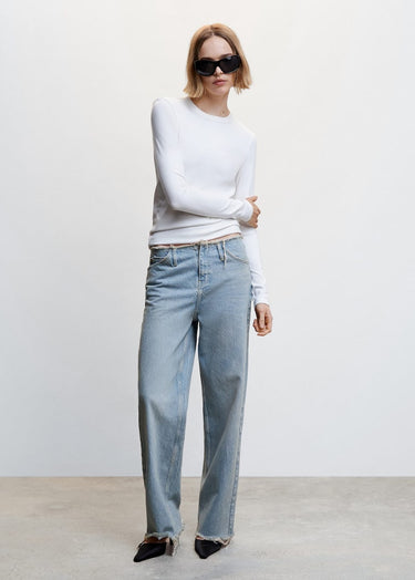 Mid-rise wideleg jeans